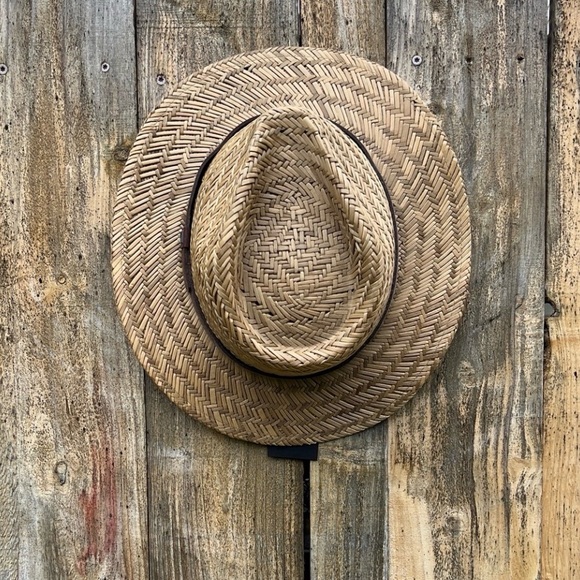New with Tags Brixton Natural Straw Fedora with Brown Band. Size Medium - Picture 2 of 8